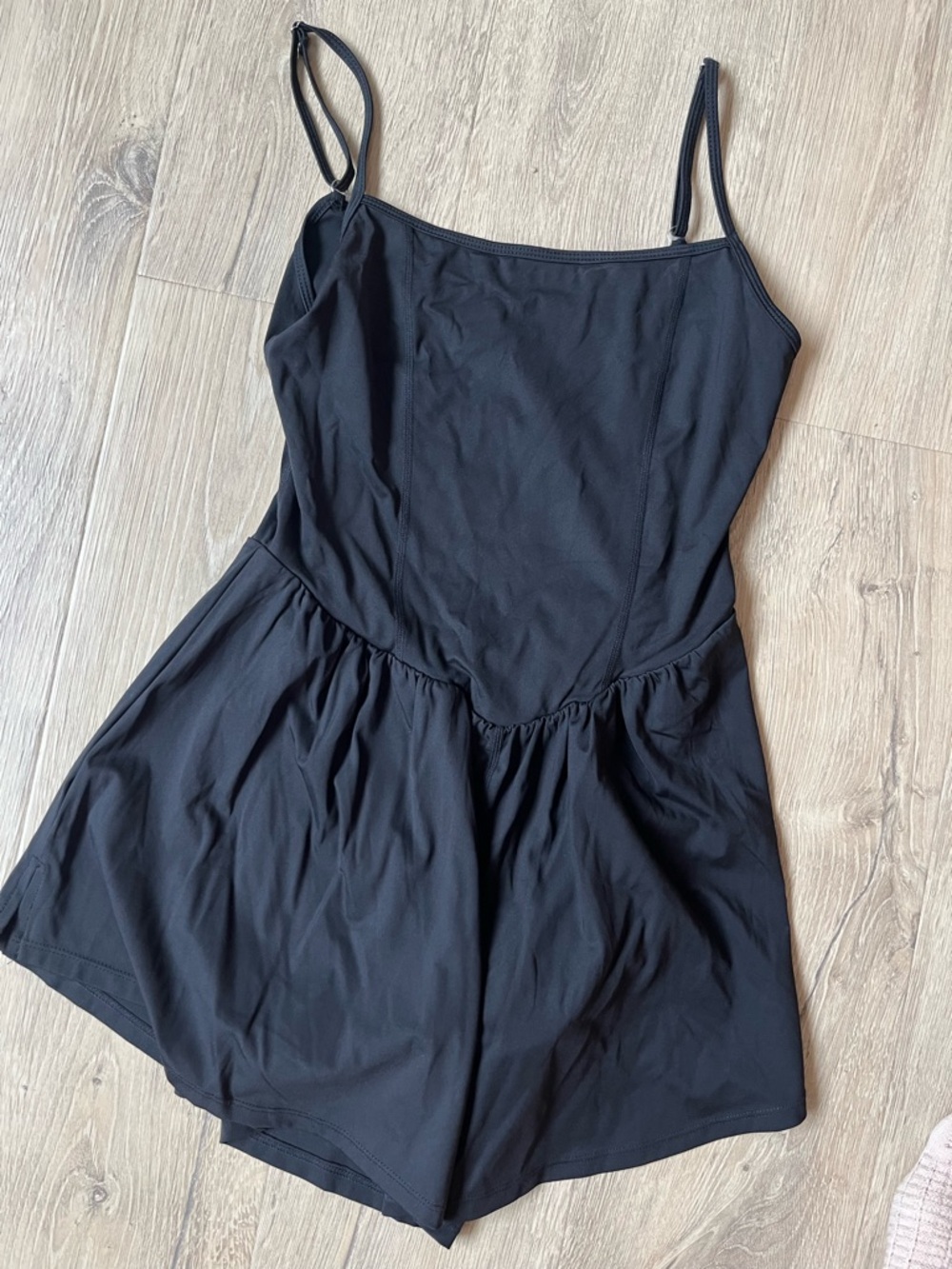 Amazon Black Sleeveless Romper with Spaghetti Straps